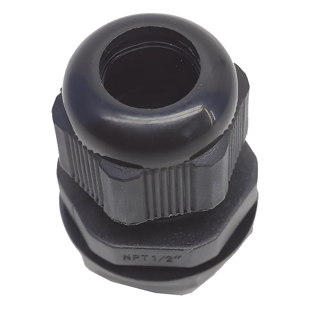 Conector Plástico Negro Tipo Glándula para Rosca NPT 1/2" – vista 2
