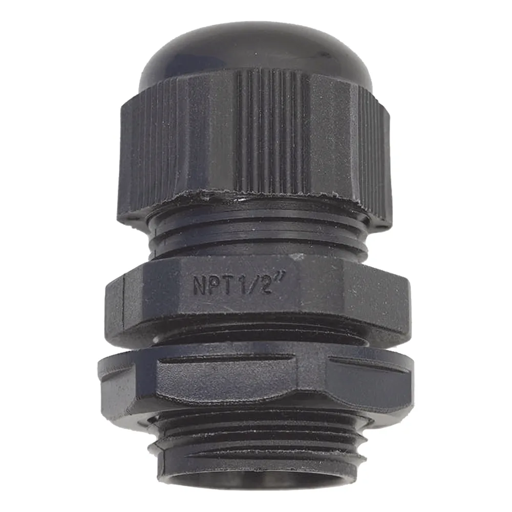 Conector Plástico Negro Tipo Glándula para Rosca NPT 1/2" – vista 3