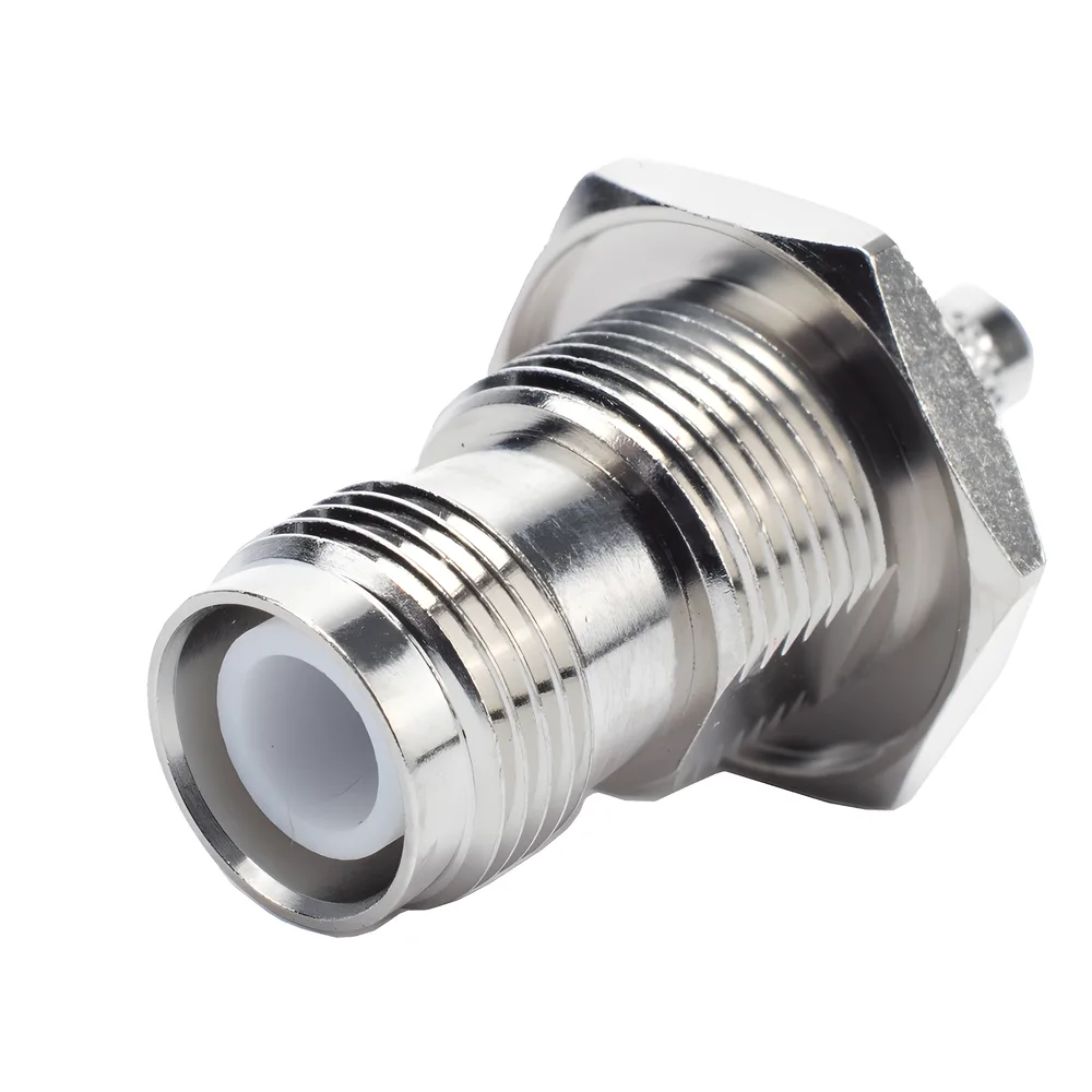 Conector TNC Hembra Inverso para Chasis de Anillo Plegable para Cable RG-58/U.