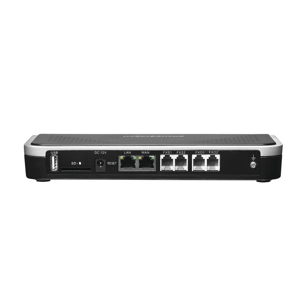 Conmutador IP-PBX de 2 puertos FXO + 2 FXS, 30 llamadas concurrentes, 500 usuarios y doble puerto Gigabit – vista 3