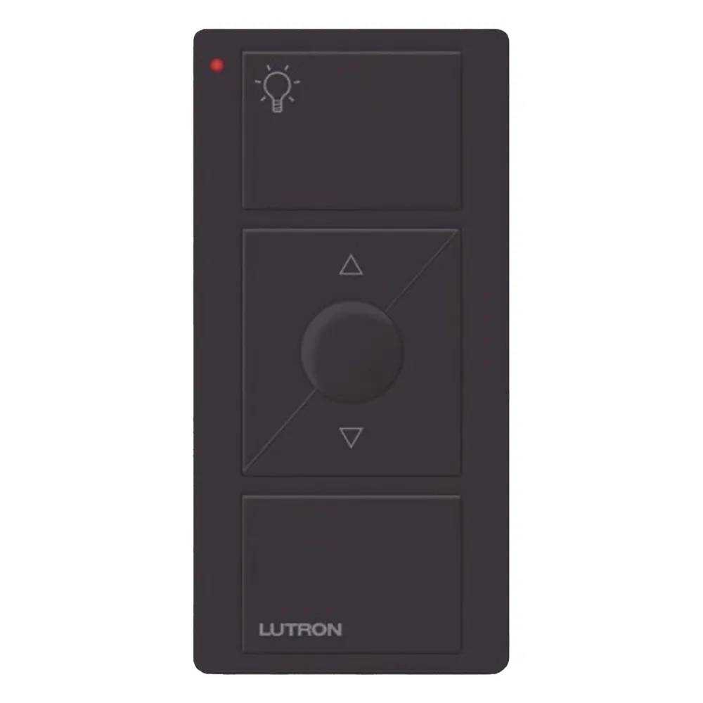 Control Pico inalámbrico de 3 botones con subir y bajar, iconos de luz, negro brillante, para sistemas Caseta Wireless, RadioRA 2, HomeWorks QS y Vive