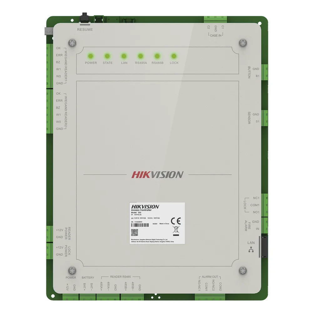 Controlador de Acceso 1 Puerta Administrable en la Nube con Hik-Connect Teams / Interfaz Web / 2 Lectores de Huella o Tarjeta / 100,000 Tarjetas / 10,000 Huellas / Incluye Gabinete y Fuente de Alimentación 12v 4A / Soporta Batería de Respald – vista 2