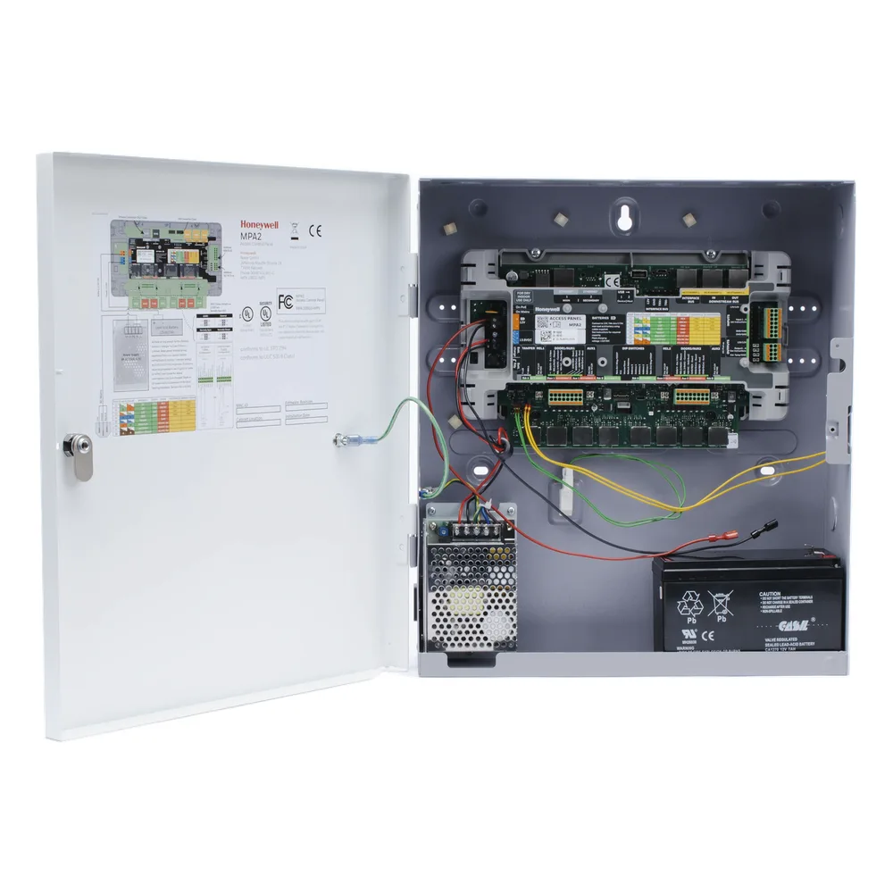 Controlador de acceso para 2 puertas con 4 lectores OSDP o Wiegand, gabinete metálico con batería de respaldo, expandible a 36 puertas – vista 4