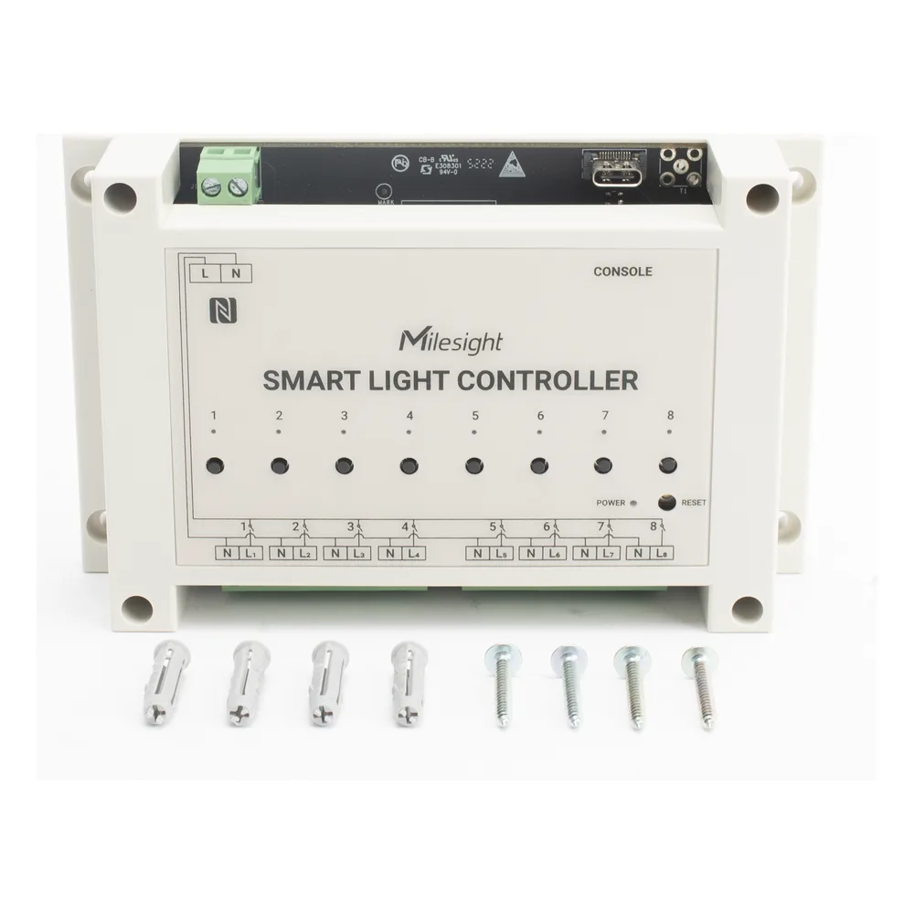Controlador Inteligente de Iluminación LoRaWAN / 8 Circuitos / Medición de Energía / D2D Sin Gateway / Programación Automática – vista 2