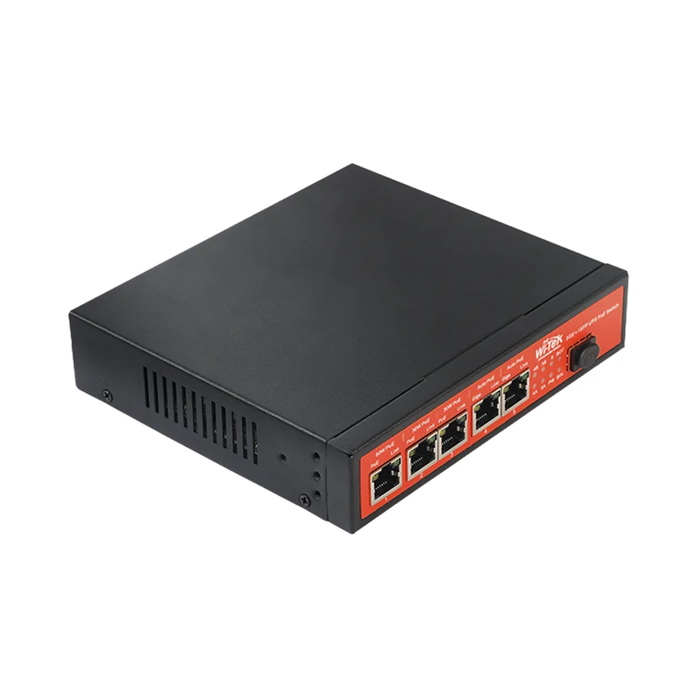 Controlador Solar de 5A con Switch PoE /  1 Puertos Gigabit PoE 802.3 bt / 2puertos PoE 802.3 af/at con 2 Puertos PoE Pasivo 24 Vcc / 1 Puerto SFP / No administrable – vista 3