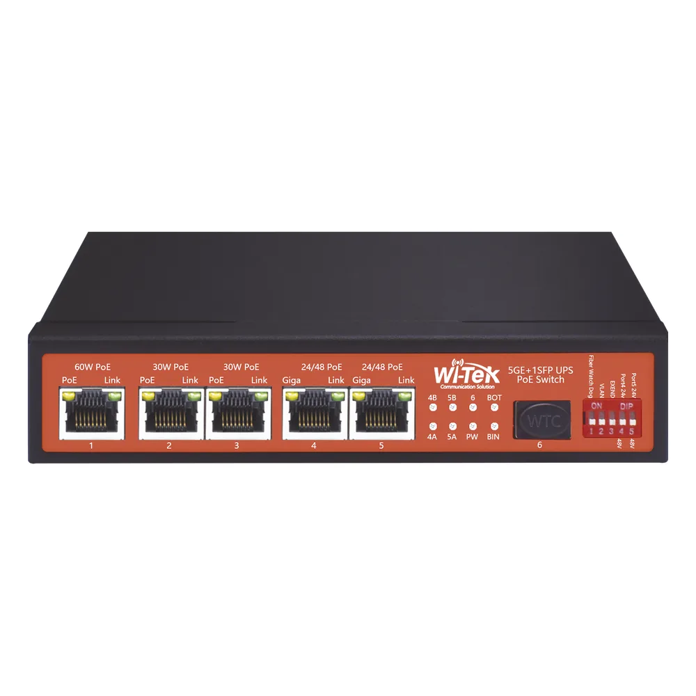 Controlador Solar de 5A con Switch PoE /  1 Puertos Gigabit PoE 802.3 bt / 2puertos PoE 802.3 af/at con 2 Puertos PoE Pasivo 24 Vcc / 1 Puerto SFP / No administrable