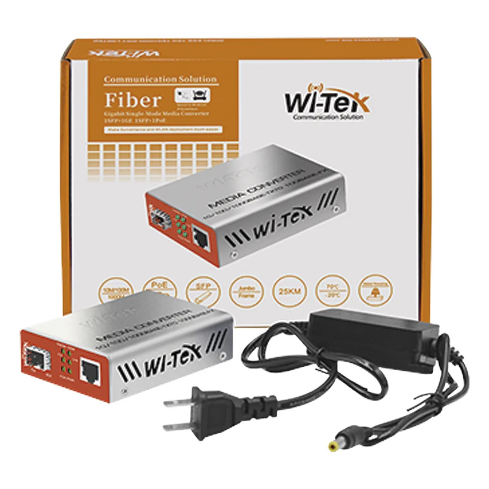 Convertidor de medios / 1 puerto RJ45 100/1000 Mbps PoE Out 802.3af/at / 1 SFP 1000Mbps / Distancia según transceptor – vista 3
