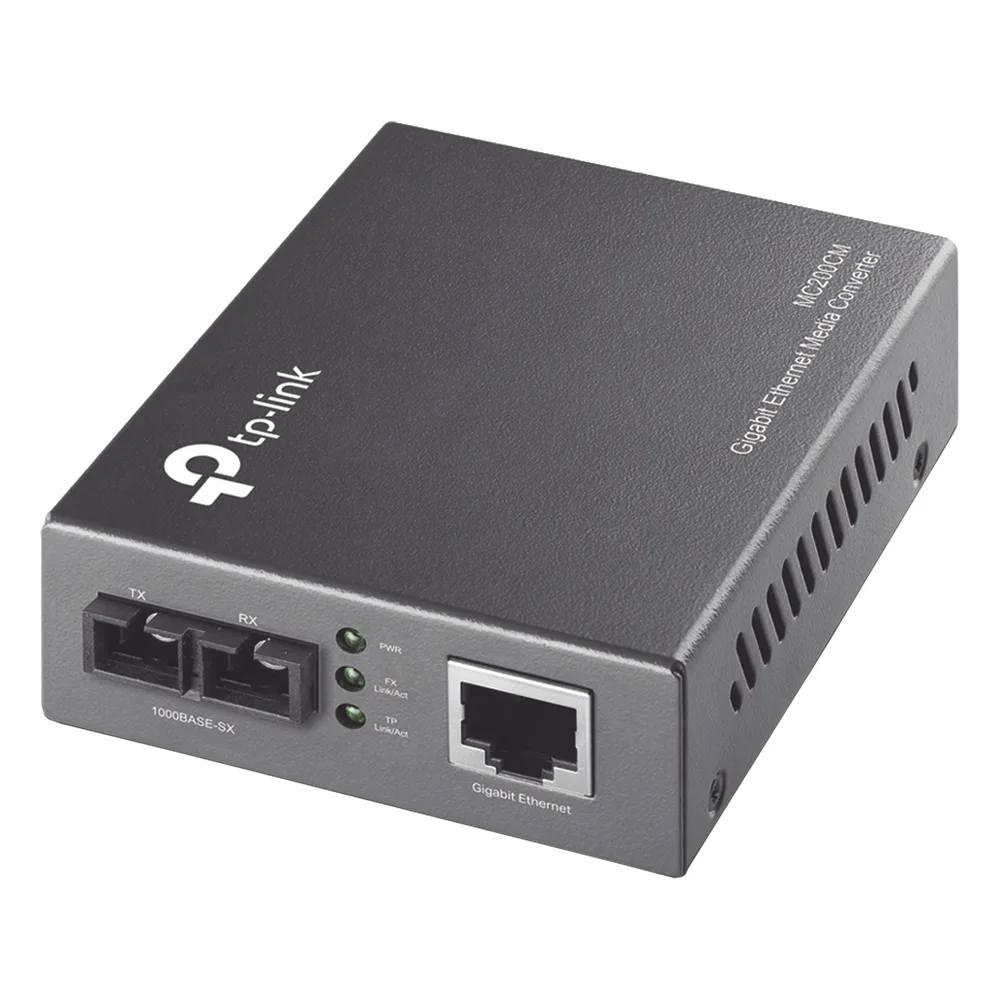 Convertidor Fibra Óptica Multimodo / 1 Puerto RJ45 10/100/1000 Mbps / Puerto Fibra Óptica SC 1000 Mbps / Hasta 550 metros / Plug and Play