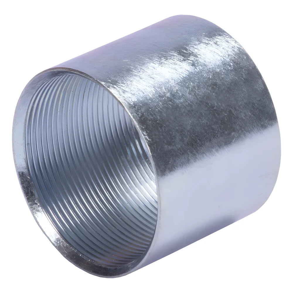 Cople 3" (76mm) pared gruesa con rosca galvanizado etiqueta amarilla