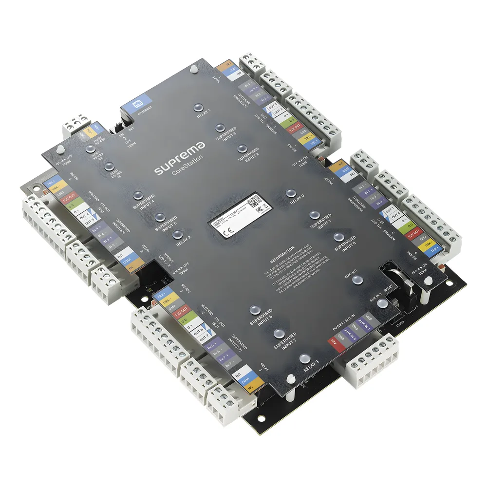 CoreStation Panel de Control de Acceso / Biometría Integrada / Compatible con Sistema de Elevadores / 200,000 Huellas  / 4 Puertas