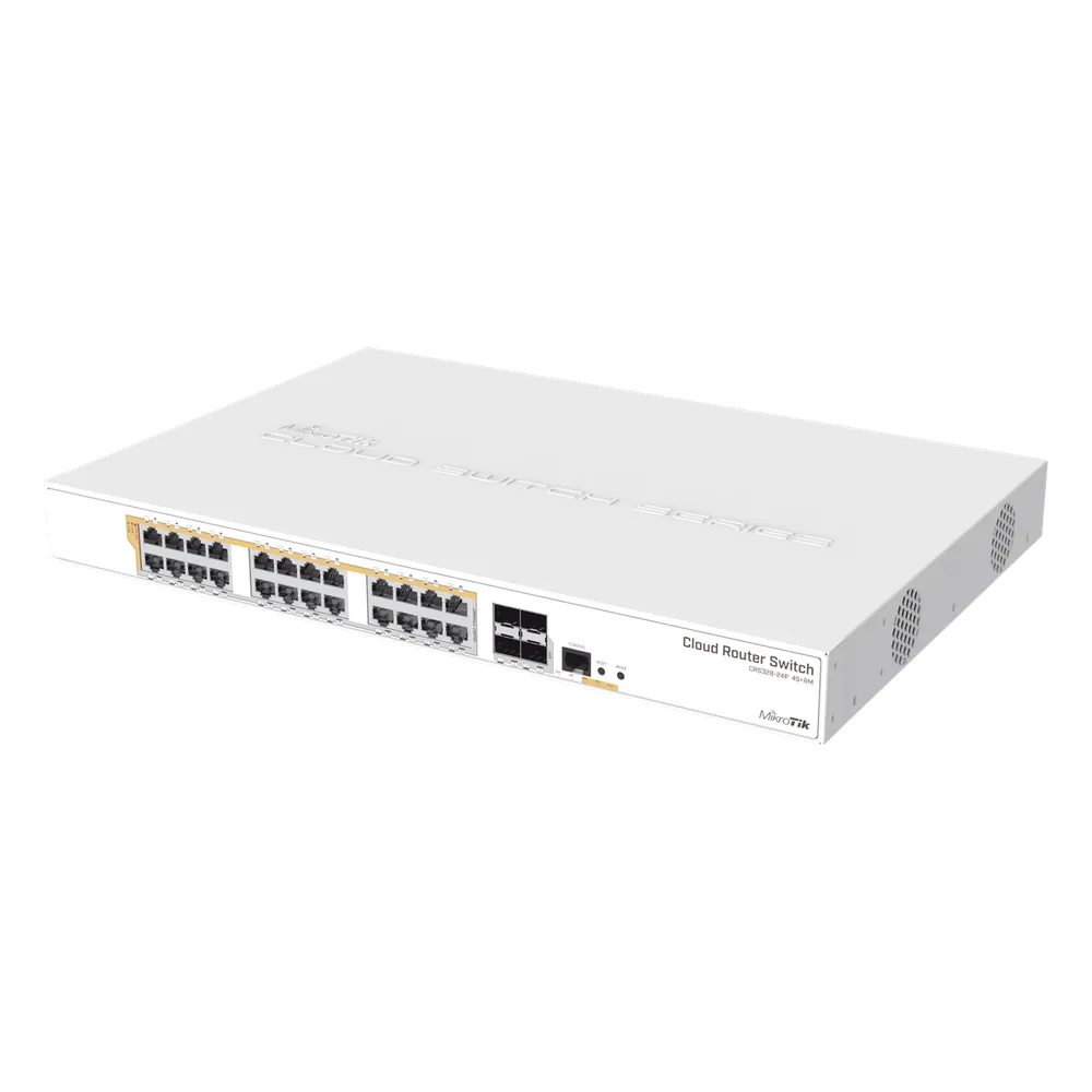 CRS328-24P-4S+RM - 24 port Gigabit Ethernet router/switch with four 10Gbps SFP+ – vista 2