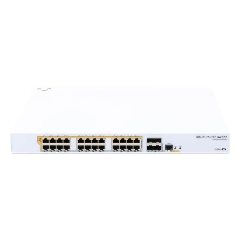 CRS328-24P-4S+RM - 24 port Gigabit Ethernet router/switch with four 10Gbps SFP+ – vista 5