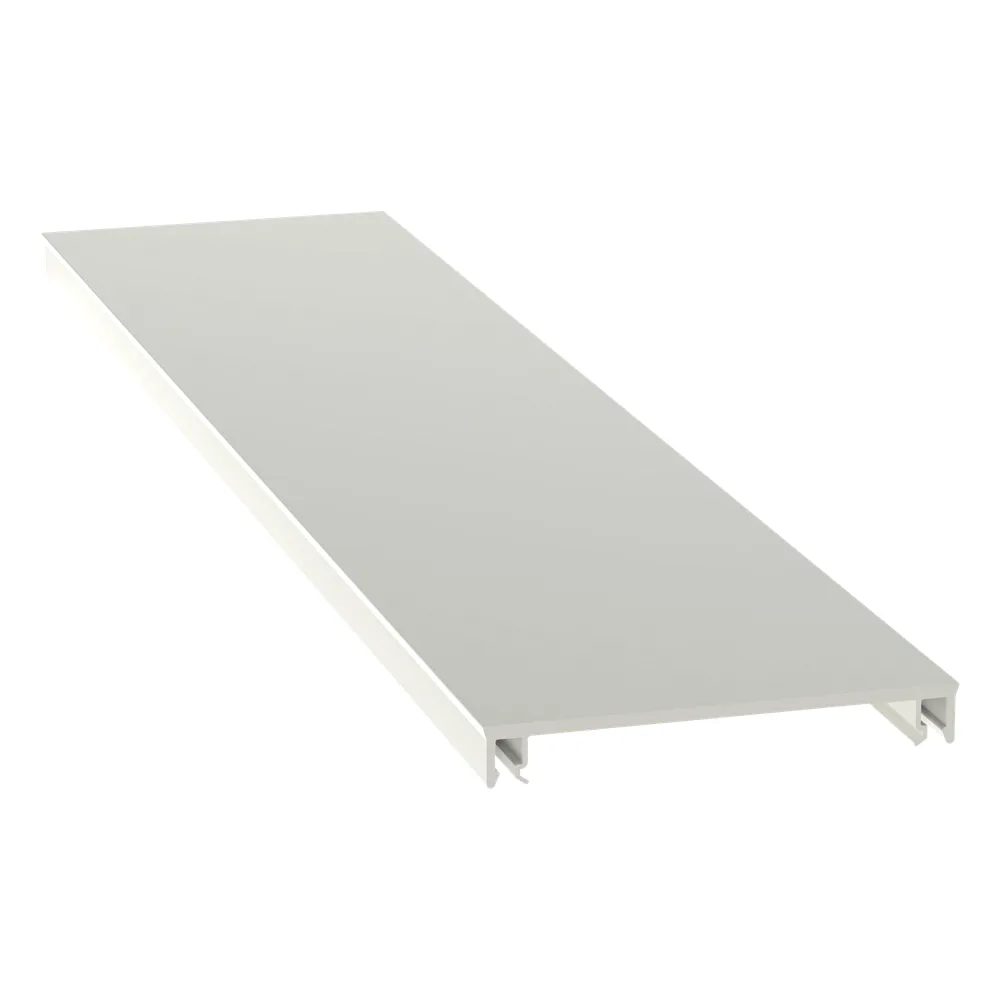 Cubierta para canaleta T-70, de PVC rígido, 70.1 x 9.1 x 2400 mm, Color Blanco Mate