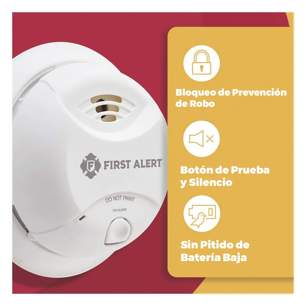 Detector de Humo Autónomo, No Requiere Panel, Batería Sellada de Litio por 10 años, Sensor por Ionización, Sin cableado – vista 2