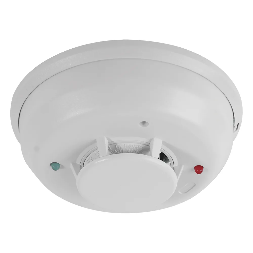 Detector de humo fotoeléctrico de 4 hilos con sensor térmico aislado, sirena y relevador, serie i3