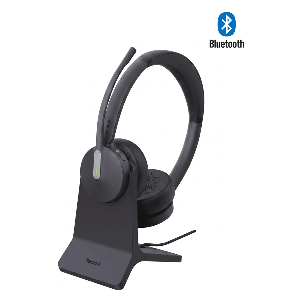 Diadema Inalambrica BH70 Dual con Stand de Carga de Yealink Certificada para Microsoft Teams con Acoustic Shield