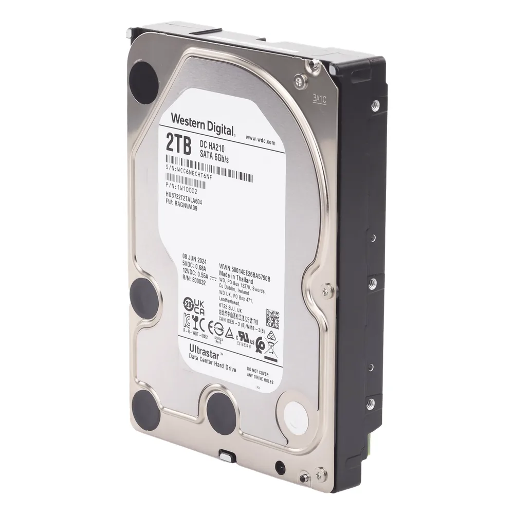 Disco Duro Enterprise 2 TB / Wester Digital (WD) / Serie Ultrastar / Recomendado para Data Center y NVRs de Alta Capacidad / Alto Performace