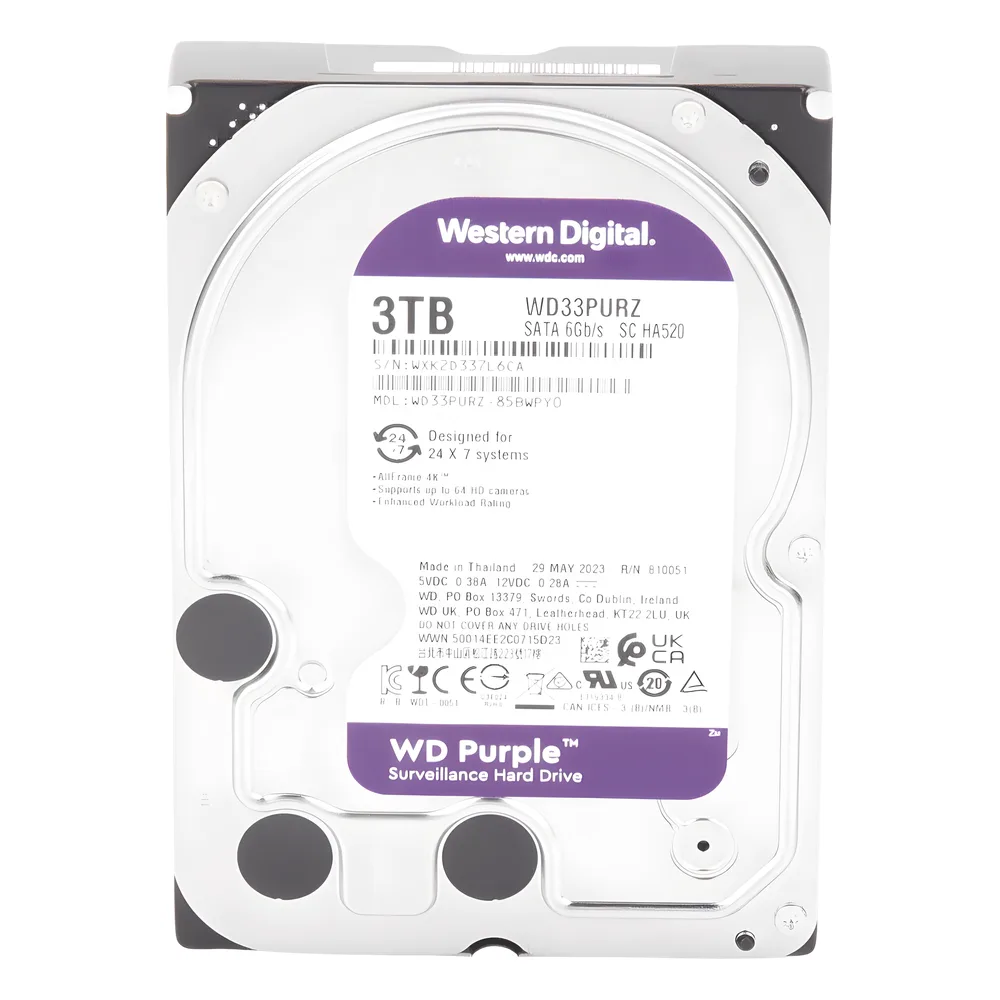 Disco Duro PURPLE de 3TB / 3 AÑOS DE GARANTÍA / Para Videovigilancia