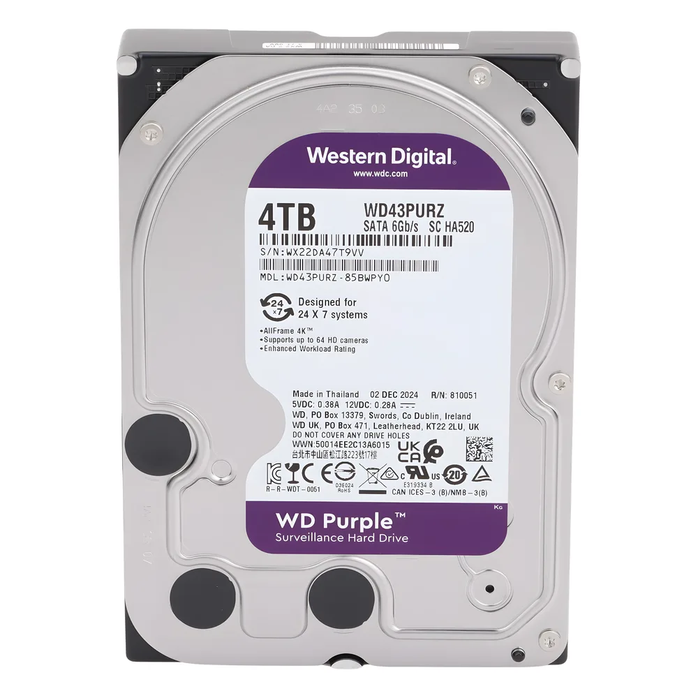 Disco Duro PURPLE de 4TB / 3 AÑOS DE GARANTÍA / Para Videovigilancia – vista 2