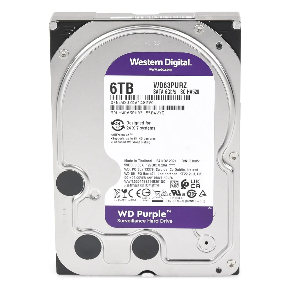 Disco Duro PURPLE de 6TB / 3 AÑOS DE GARANTÍA / Para Videovigilancia – vista 2