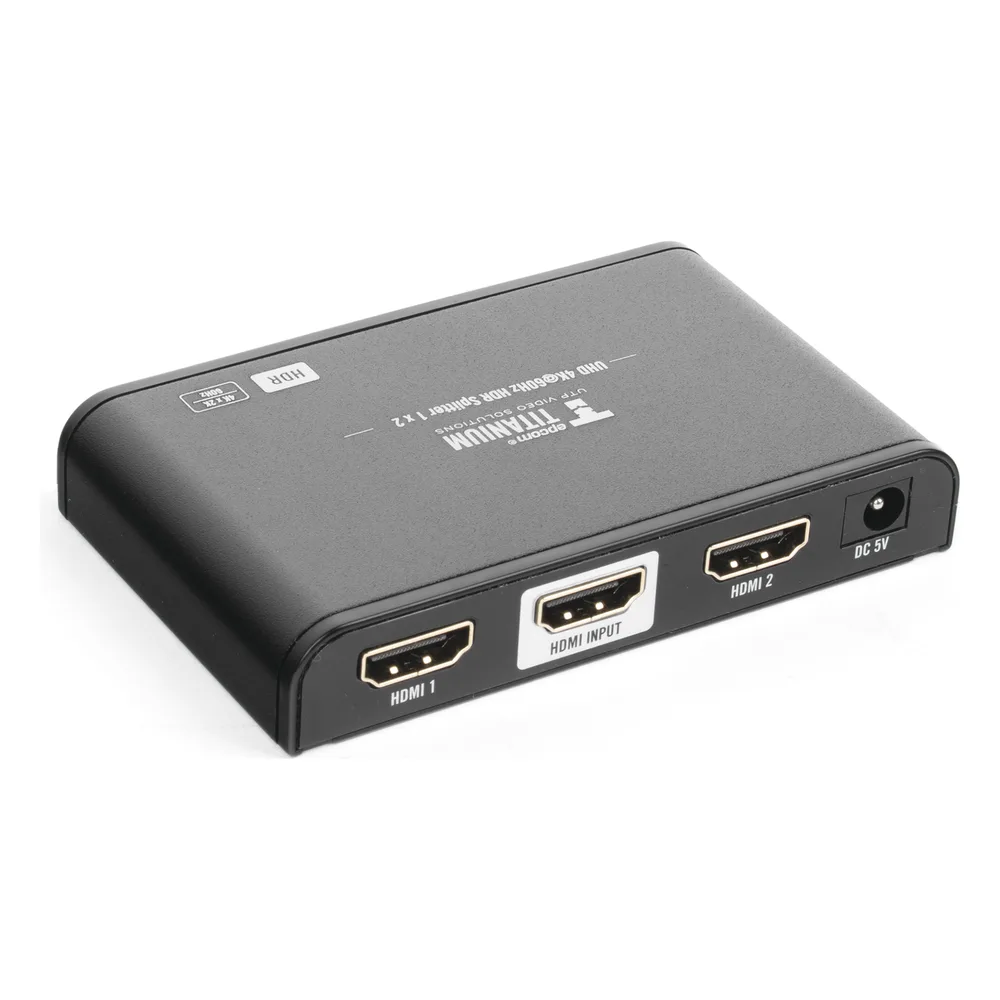 Divisor (Splitter) HDMI 4K de 1 Entrada a 2 Salidas (Simultaneas) / Soporta 4K×2K / Ajuste de resoluciones EDID / HDR / HDMI 2.0 /  HDCP 2.2  / Soporta formatos de Audio Dolby Digital / Longitud del cable de entrada y salida ≤10m. – vista 3