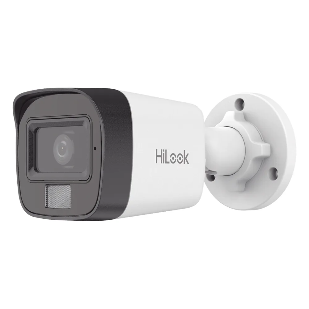[Dual Light] Bala IP 4 Megapixel / Lente 2.8 mm / Ángulo de visión 104° / 20 mts IR + 15 mts Luz Blanca / Micrófono Integrado / ACUSENSE Lite / Exterior IP67 / H.265+ / PoE / ONVIF / dWDR