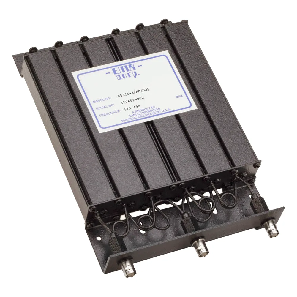 Duplexer Compacto de Rechazo de Banda, 440-490 MHz, 4.6 a 6 MHz Sep. Tx-Rx, 50 Watt, BNC Hembra.