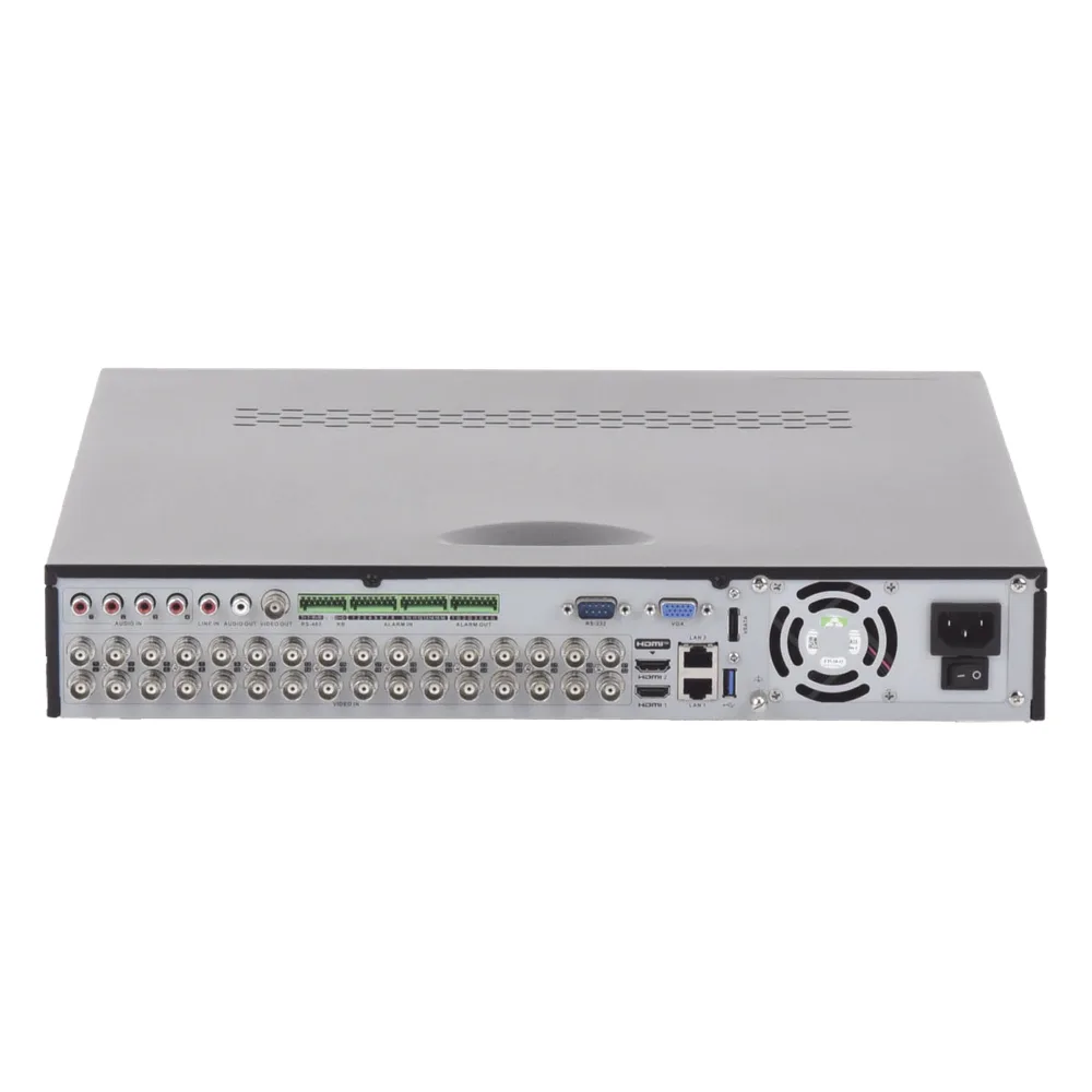 DVR 32 Canales TurboHD + 16 Canales IP / 3K Lite / 5 Megapixel Lite / 4 Bahías de Disco Duro / Audio por Coaxitron / AcuSense / POS / Videoanalisis / 16 Entradas y 4 salidas de Alarma – vista 4