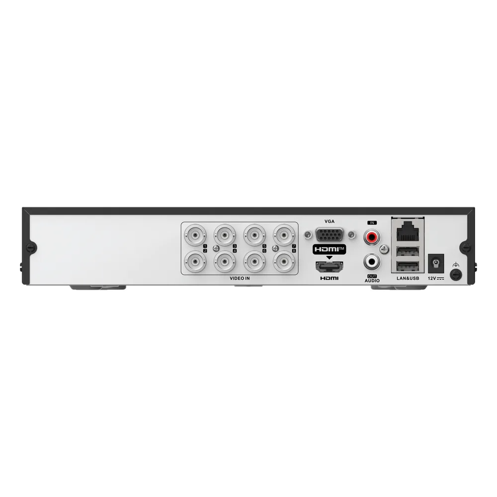 DVR 8 Canales TurboHD + 4 Canales IP / 5 Megapixel Lite - 3K Lite / Audio Bidireccional / ACUSENSE Lite / 1 Bahía de Disco Duro / H.265+ / Salida en Full HD – vista 4