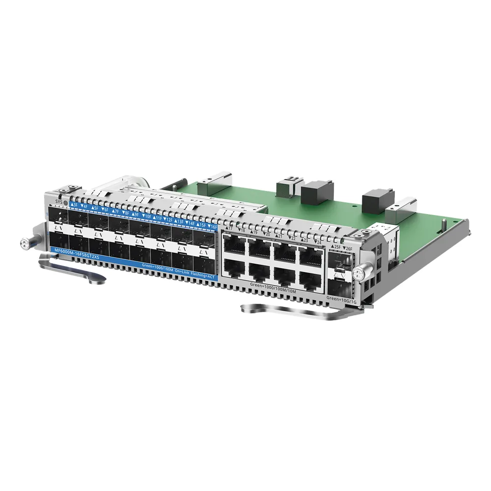 e-Lighten Tarjeta Modular para OLT modelo RG-NBF6002M, 16 puertos PON/SFP 1G, 8 puertos Ethernet de 1G y 2 puertos SFP+ 10G