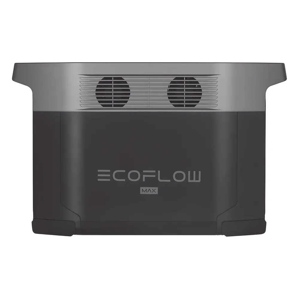 EcoFlow DELTA 2 MAX | Estación de Energía Portátil 2048Wh Litio LFP / 6 AC 2400 W (Max. 3400W) / 2 USB-C 100W / Capacidad para Aumentar Respaldo / Soporta Cargador de Coche 10A a 12.6V / Conectividad WiFi y Bluetooth (App) / Carga Sol – vista 3