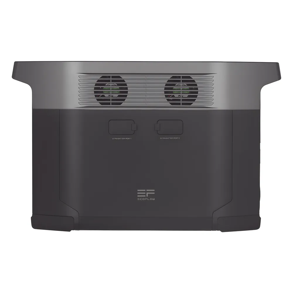 EcoFlow DELTA 2 MAX | Estación de Energía Portátil 2048Wh Litio LFP / 6 AC 2400 W (Max. 3400W) / 2 USB-C 100W / Capacidad para Aumentar Respaldo / Soporta Cargador de Coche 10A a 12.6V / Conectividad WiFi y Bluetooth (App) / Carga Sol – vista 4