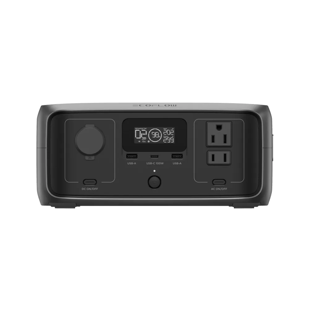 EcoFlow River 3 | Estación de Energía Portátil 245Wh Litio LFP / 2 AC 300 W (Max. 550W) / 1 USB-C 100W / 2 USB -A 12W / Cargador de Coche 8A a 12 o 24V / Conectividad WiFi y Bluetooth (App) / Carga Solar 110W Max. – vista 4