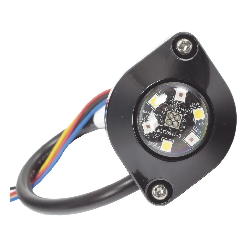 Estrobo Oculto de 6 LED, Ambar, Lente Transparente, Bisel Negro – vista 2
