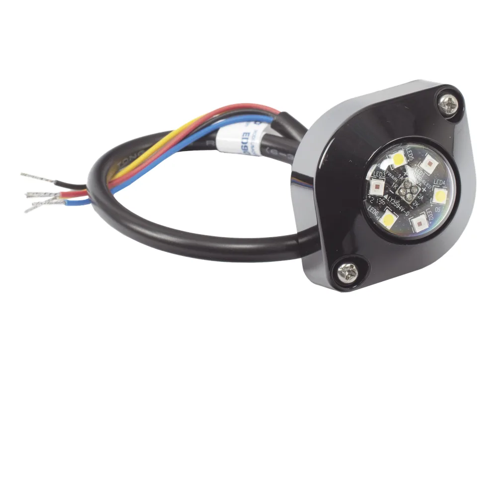 Estrobo Oculto de 6 LED, Blanco, Lente Transparente, Bisel Negro – vista 4