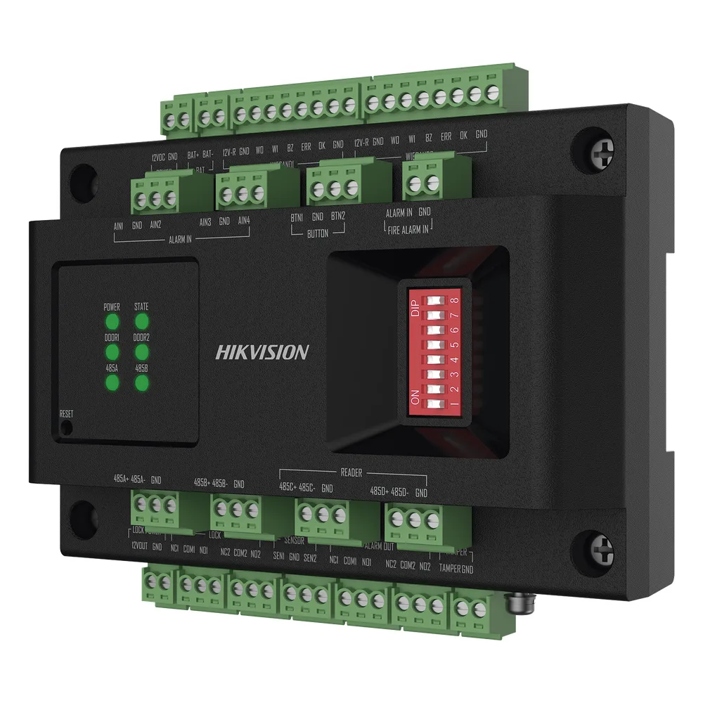 Expansor de 2 Puertas para Paneles de Control de Acceso DS-K27 Series / Comunicación RS-485 / 4 Entradas y 2 Salidas Auxiliares