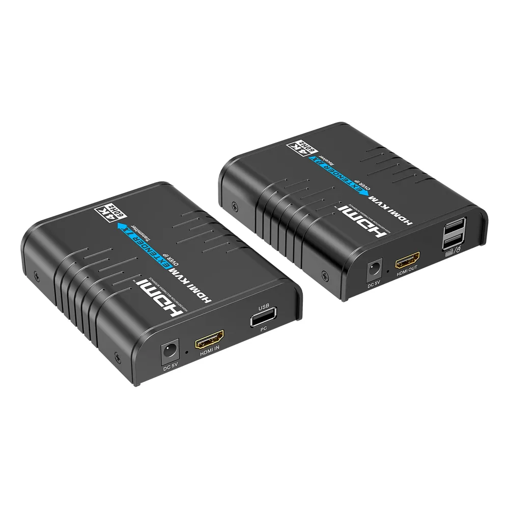 Extensor KVM HDMI 4K a 60 Hz | Transmisión hasta 120 mts con CAT6 | Resolución 4096x2160@60Hz | Ancho de Banda 18Gbps | HDCP1.4 y HDCP2.2 | Latencia 120~170ms | Conexión 1:1, 1:N, N:1, N:N