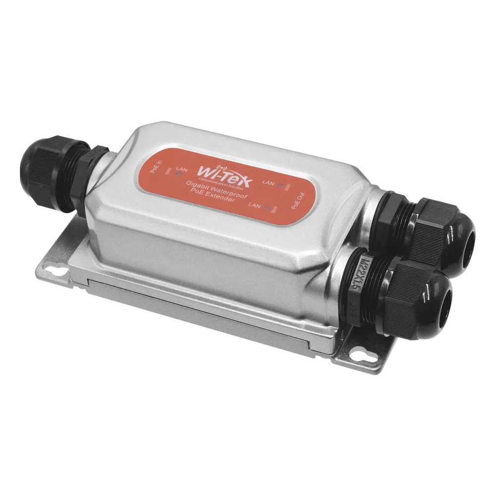Extensor PoE para exterior / Entrada PoE de 60W y 2 salidas PoE de 30W / Protección IP68 / Ideal Para Aplicaciones de CCTV