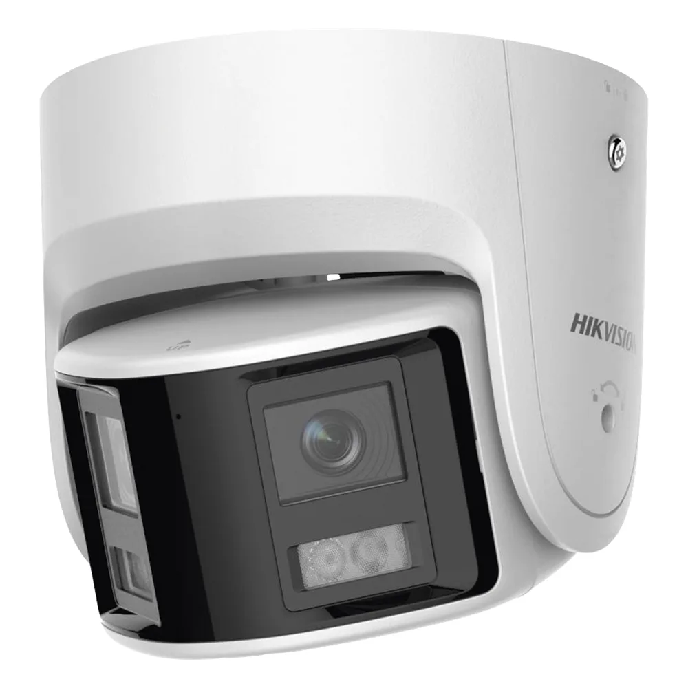 [FlexVu] [PROTECCIÓN ACTIVA] Turret IP 4 Megapixel / 2 Lentes de 2.8 mm (Imagen Panorámica 180°) / 30 mts IR / Exterior IP67 / Luz Intermitente y Alerta de Audio / Audio Bidireccional / ACUSENSE / WDR 120 dB / Micro SD