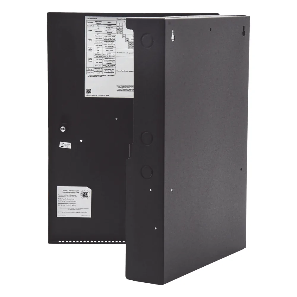 Fuente de alimentación remota y cargador de batería / 10 amperes / 24 Vcc / 7 circuitos de salida NAC o auxiliar / gabinete metálico con cerradura / serie PS de NOTIFIER – vista 4