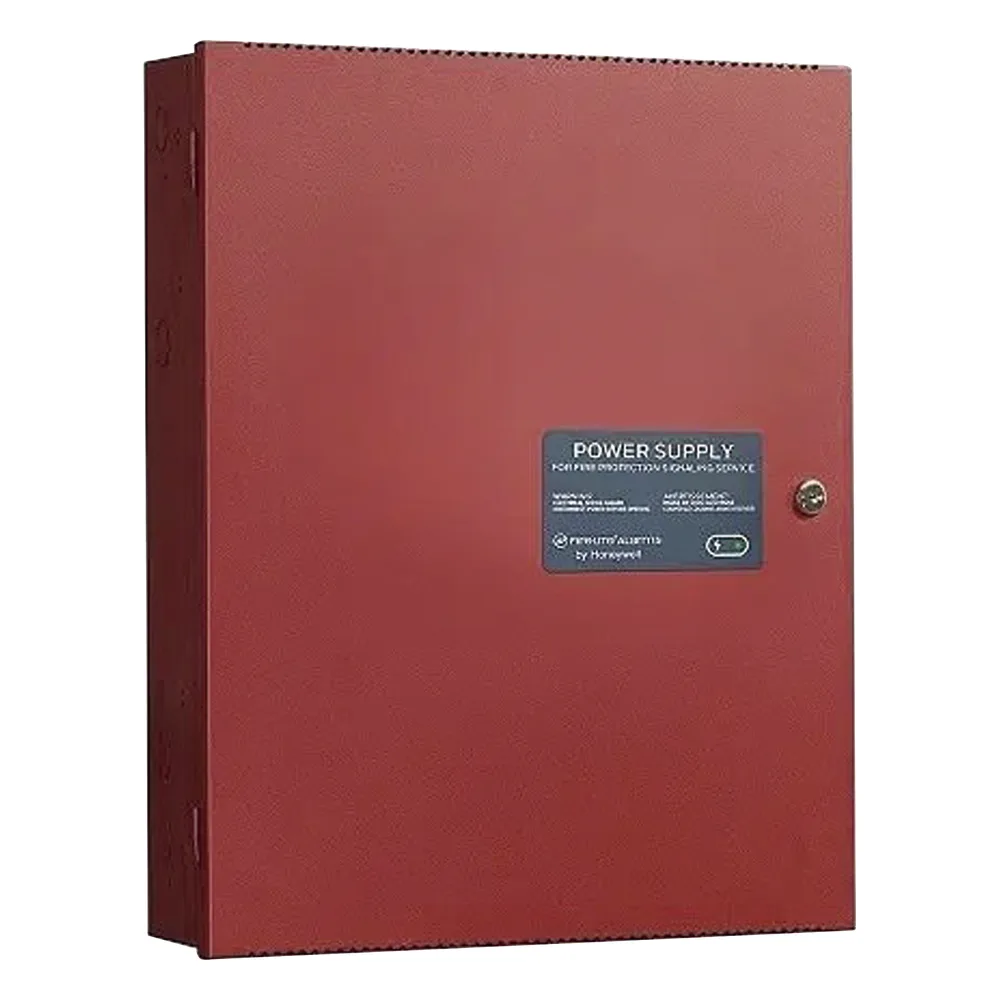 Fuente de poder remota de 6 amperes y 24 Vcc con cargador de batería para paneles de detección de incendio de 12 o 24 V, gabinete rojo