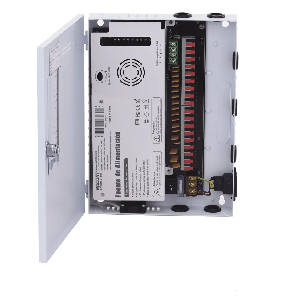 Fuente PREMIUM |  11-15 V | 18 canales | 30 A | Compatible con cámaras 4K | Alta tecnología en seguridad | Doble ventilador | Filtro de Ruido por canal | Diseño de alta gama. – vista 10