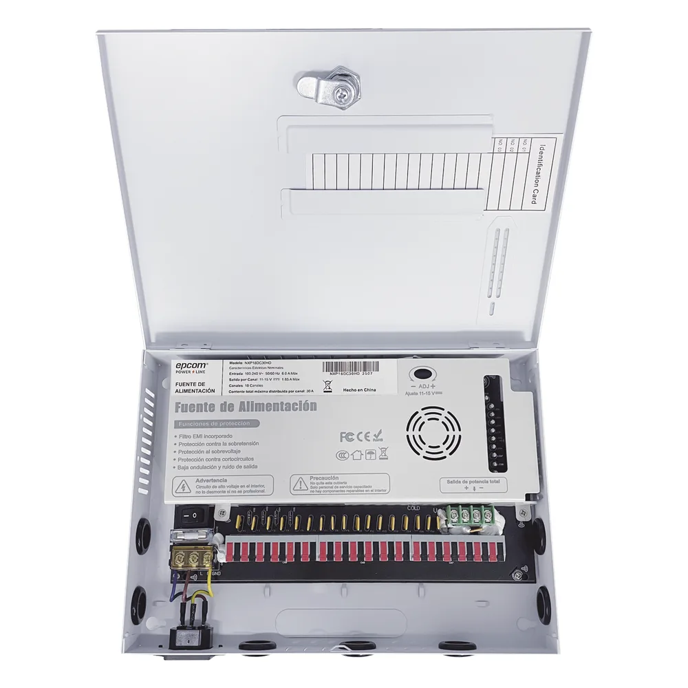 Fuente PREMIUM |  11-15 V | 18 canales | 30 A | Compatible con cámaras 4K | Alta tecnología en seguridad | Doble ventilador | Filtro de Ruido por canal | Diseño de alta gama. – vista 4