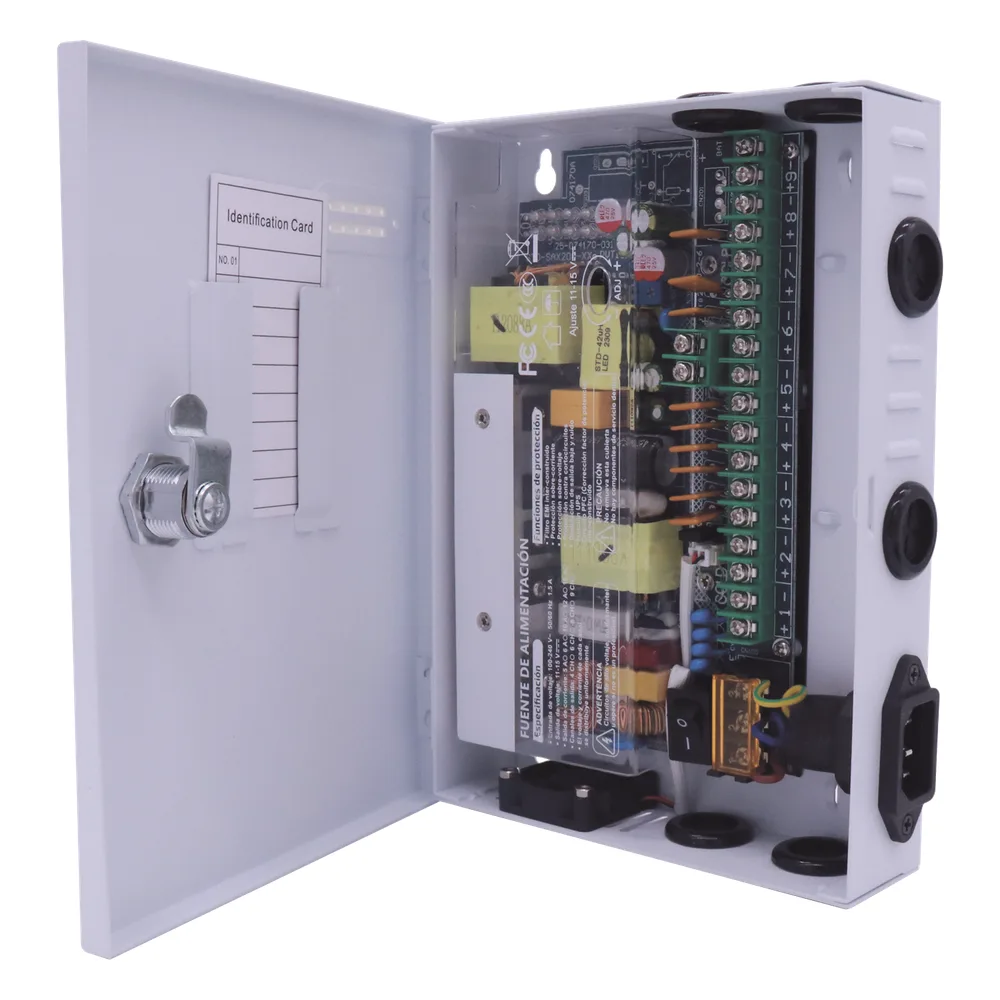Fuente PREMIUM / 11-15 V / Compatible con cámaras 4K / 9 canales / 16 A / Alta tecnología en seguridad / Doble ventilador / Hasta 1.8 Amperes por Salida / Filtro de ruido por canal / Diseño de alta gama. – vista 8