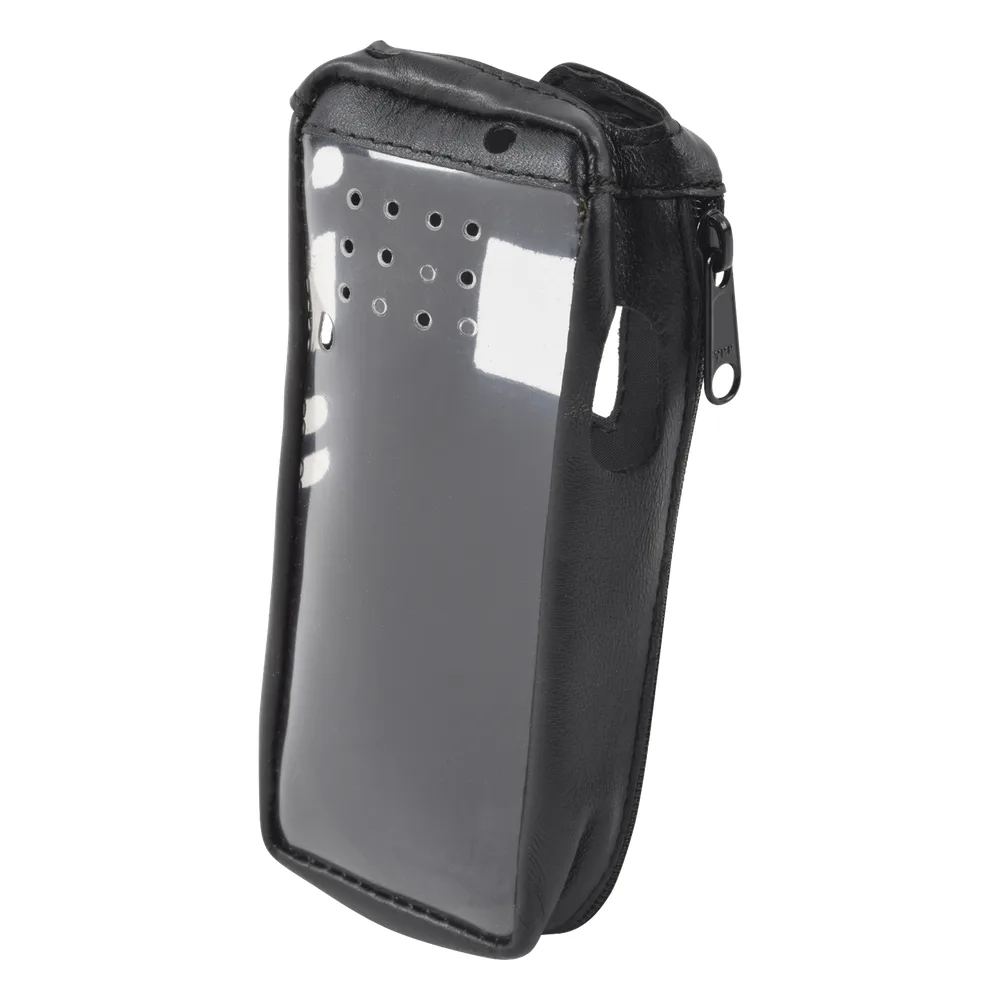 Funda Reforzada de Piel, Lazo para Cinto, Ventana Plástica y Cierre Lateral / IC-F3161DS, IC-F4161DS.