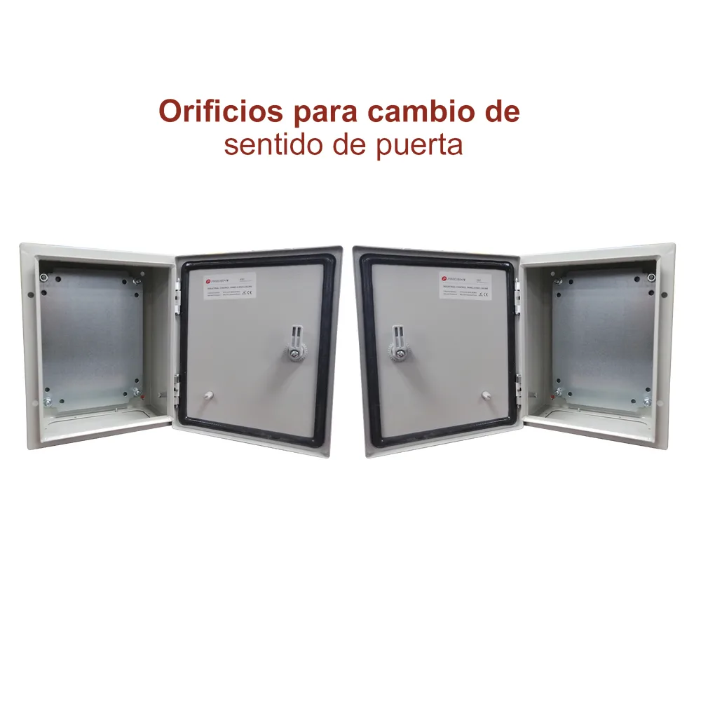 Gabinete de Acero IP66 Uso en Intemperie (300 x 400 x 200 mm) con Placa Trasera Interior de Metal y Compuerta Inferior Atornillable (Incluye Chapa y Llave T). – vista 6