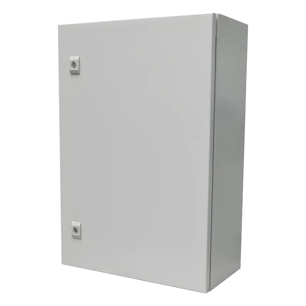 Gabinete de Acero IP66 Uso en Intemperie (500 x 700 x 250 mm) con Placa Trasera Interior Metálica y Compuerta Inferior Atornillable (Incluye Chapa y Llave T).