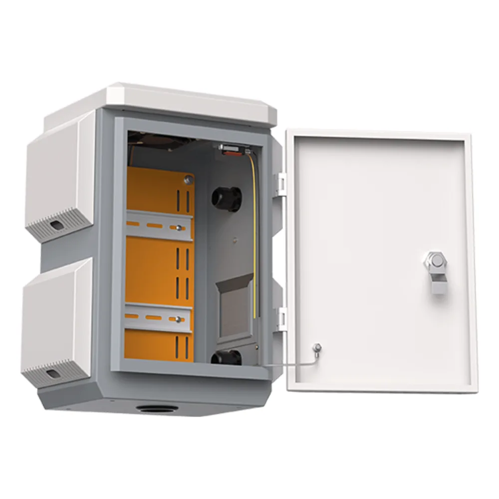 Gabinete de Acero Ventilado para Exterior 180 x 340 x 160 mm con Rieles DIN y 4 Placas Laterales para Montaje de Equipos por Fuera – vista 3