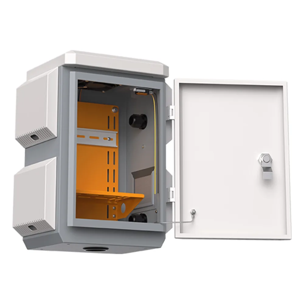 Gabinete de Acero Ventilado para Exterior 180 x 340 x 160 mm con Rieles DIN y 4 Placas Laterales para Montaje de Equipos por Fuera – vista 4