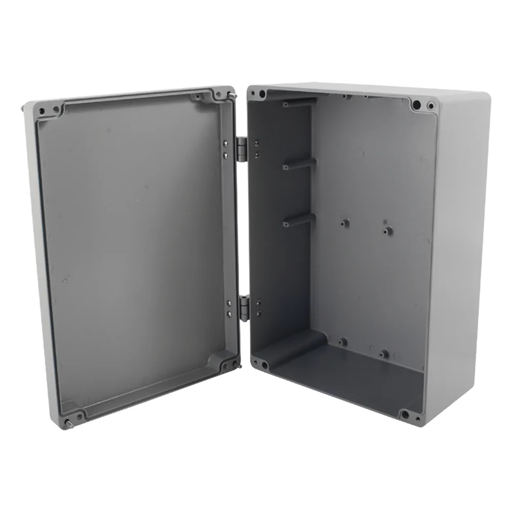 Gabinete de Aluminio para Exterior (IP66) de 390 x 280 x 158 mm con Rápida Disipación de Calor, Cierre por Tornillos con Bisagra. – vista 2